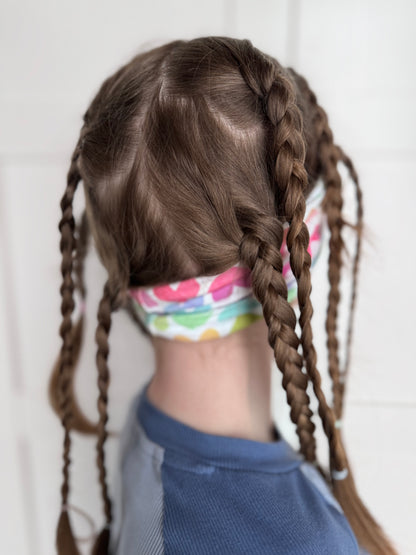 Raffina weiß mit bunten Wasserfarbherzen